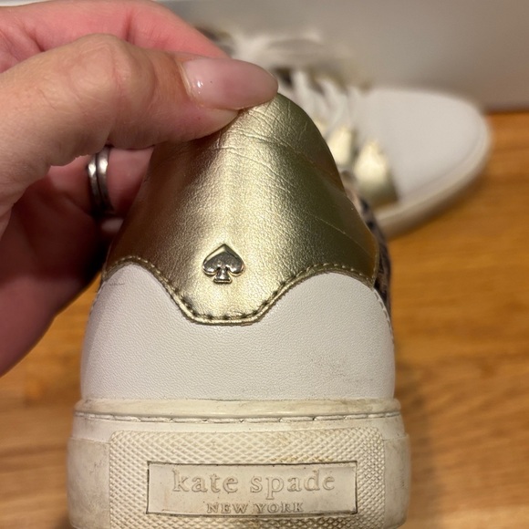 Kate Spade White and Gold Sneakers - Picture 5 of 6